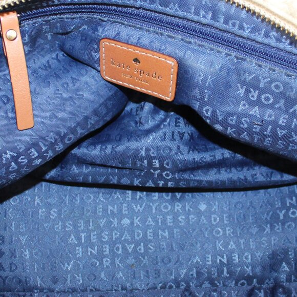 Kate Spade Stevie Classic Cream & Tan Signature Logo Jacquard Hobo Bag - Picture 12 of 13